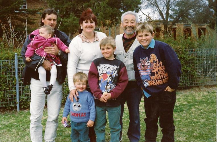 dom& his family and a japanese man